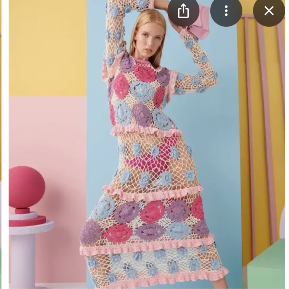CeliaB x Free People Nelke Colorful Crochet Dress